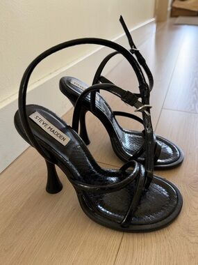 Steve Madden Black Strappy Heel Sandals